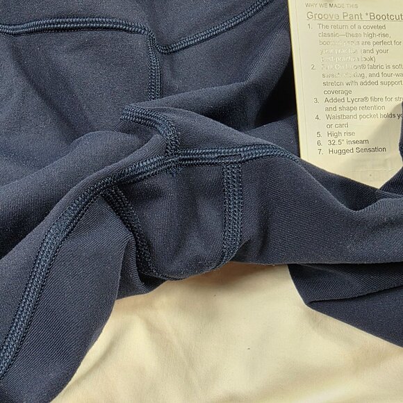 Lululemon Groove Pants Bootcut Womens Size 6 Blue High-Rise Full-On Luon Pants - Picture 8 of 12